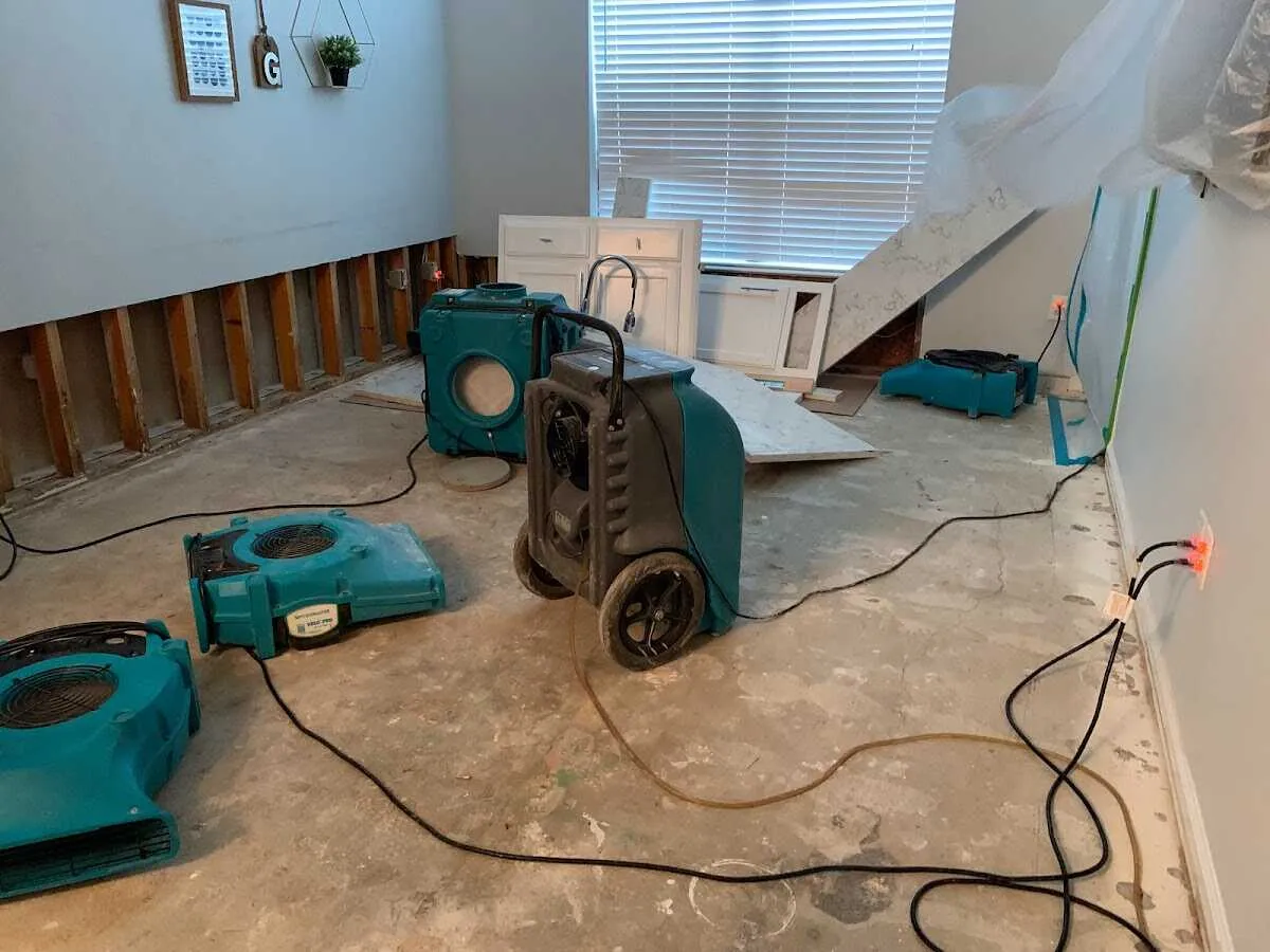 Dehumidifier in flood-cut room for Water Extraction & Removal in Lanham